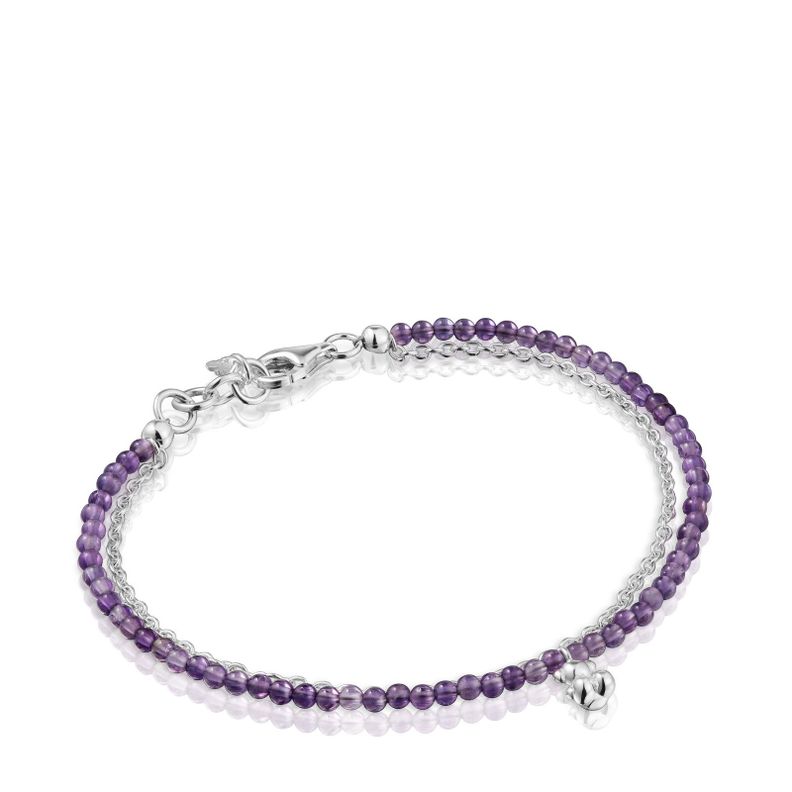 Pulsera de plata y amatista Bold Bear-0