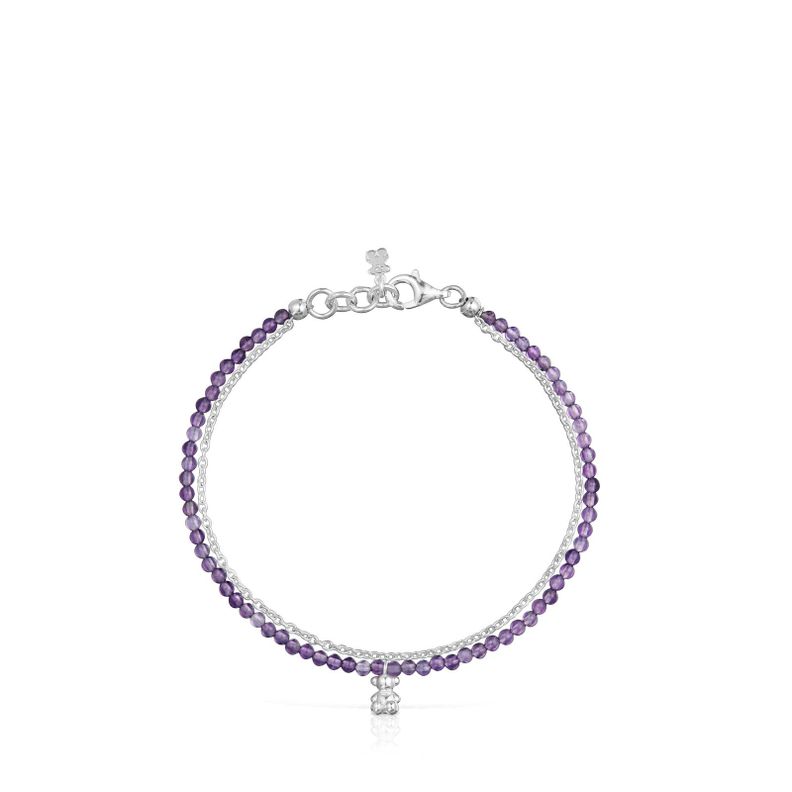 Pulsera de plata y amatista Bold Bear-1