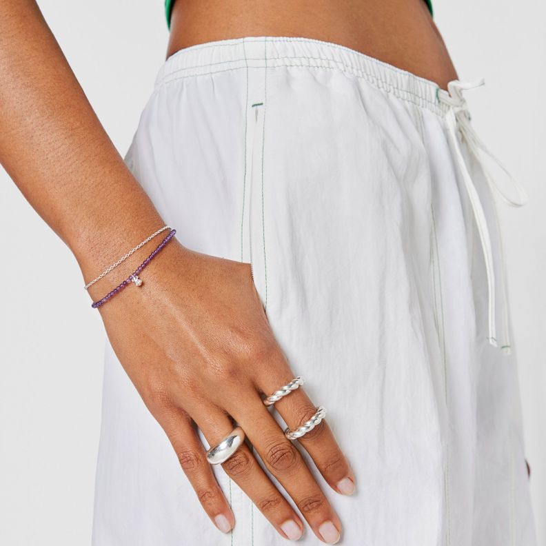 Pulsera de plata y amatista Bold Bear-4