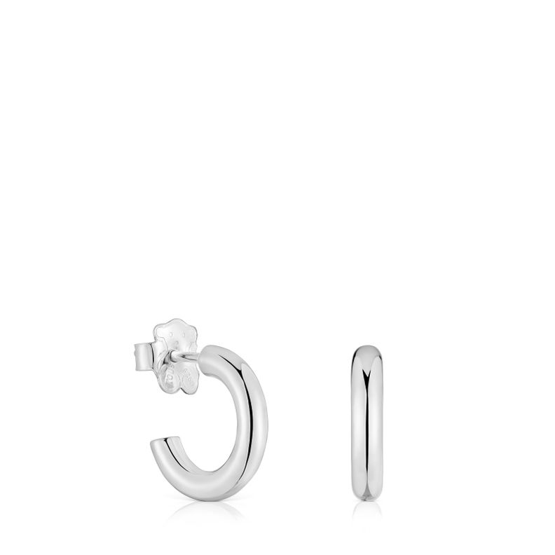 Pendientes aro cortos de plata 8 mm Basicos-0