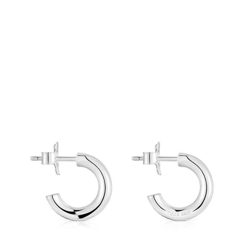 Pendientes aro cortos de plata 8 mm Basicos-1