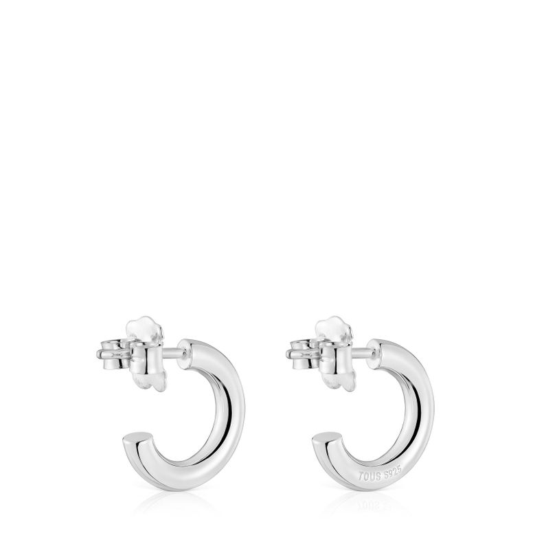 Pendientes aro cortos de plata 8 mm Basicos-2