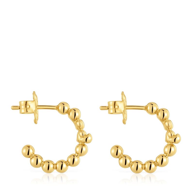 Pendientes de aro con baño de oro de 18 kt sobre plata Gloss-1