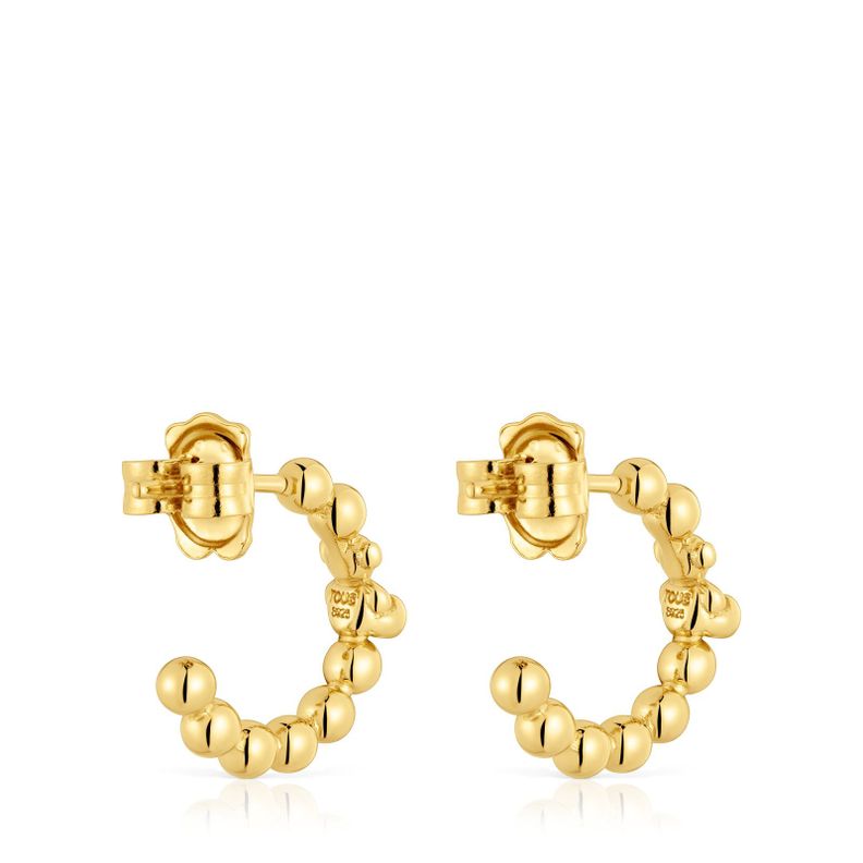 Pendientes de aro con baño de oro de 18 kt sobre plata Gloss-2