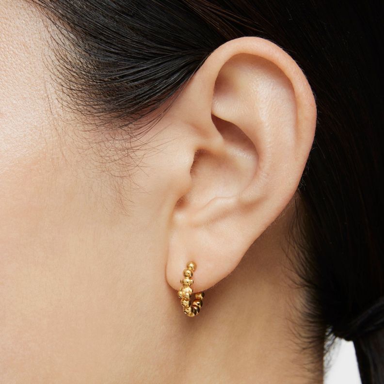 Pendientes de aro con baño de oro de 18 kt sobre plata Gloss-5