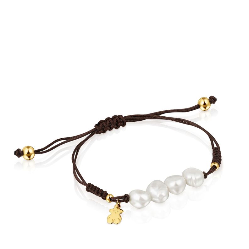 Pulsera bano de oro 18 kt y perlas cultivadas TOUS Nudos Dorado