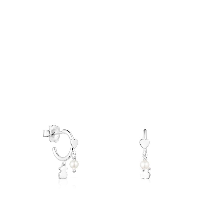 Aros Cool Joy de plata y perlas Tous-0