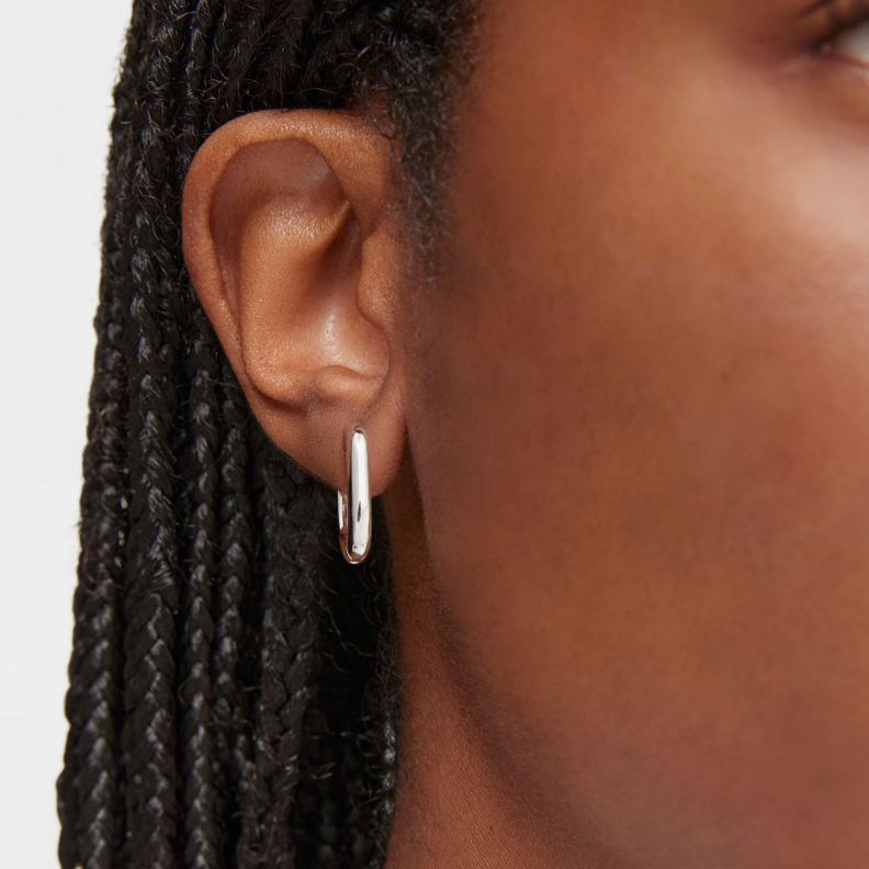 Pendientes aro cortos de plata 18,2 mm Basicos-3