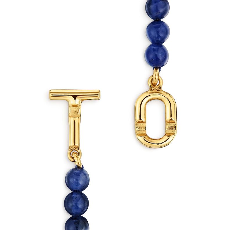 Collar con baño de oro 18 kt sobre plata y sodalita-3
