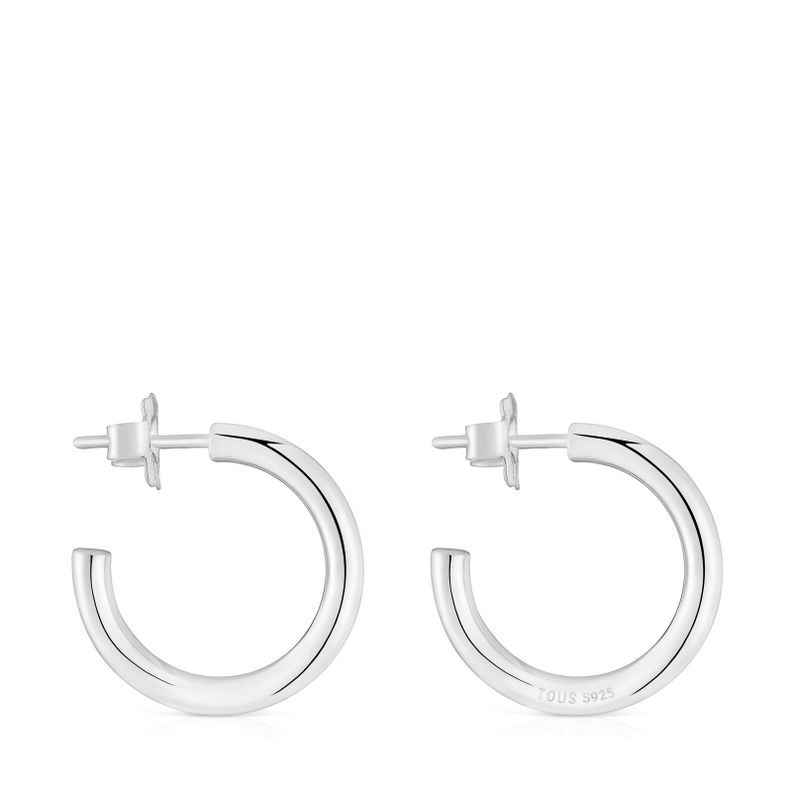 Pendientes aro cortos de plata 15 mm Basicos-1