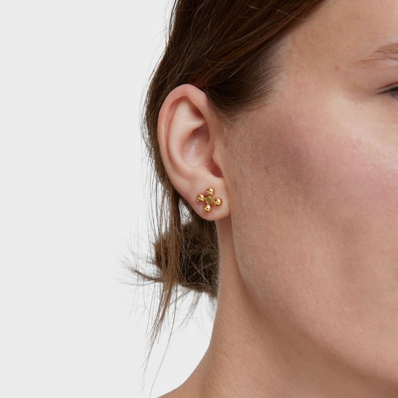 Aros cortos con baño de oro 18 kt sobre plata Sugar Party-5
