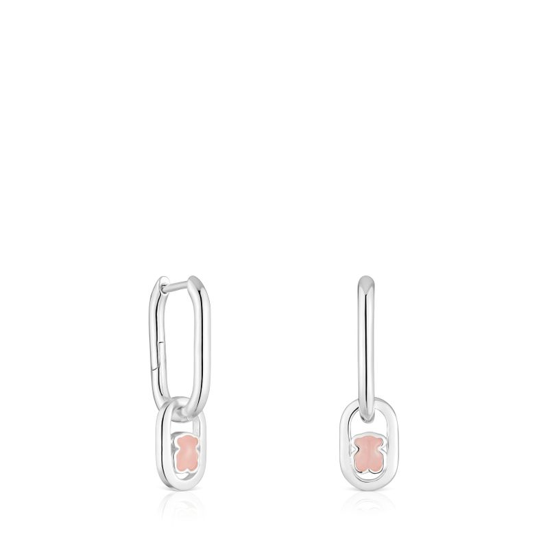 Pendientes aro de plata y cuarzo Camille