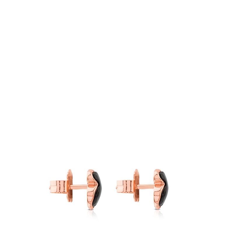 Aros Motif de Plata Vermeil Rosa Tous-1
