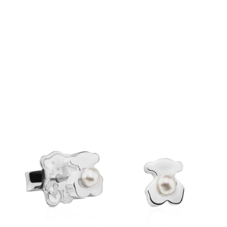 Aros  Super Power de Plata con Perla Tous-0