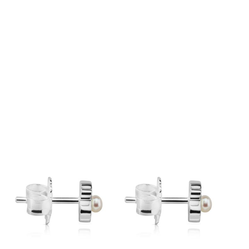 Aros  Super Power de Plata con Perla Tous-2