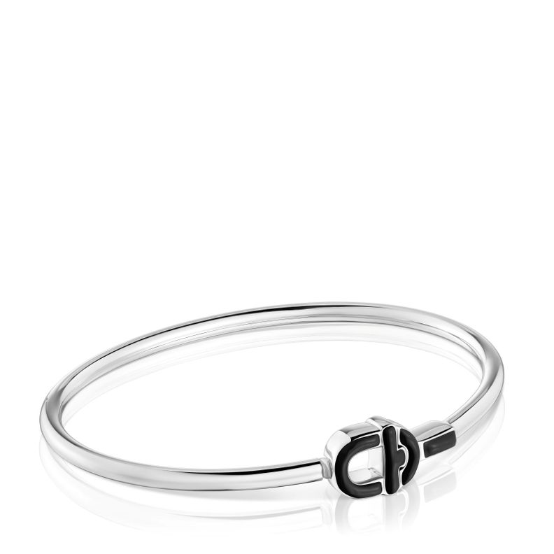 Pulsera esclava de plata y motivo negro TOUS MANIFESTO-0