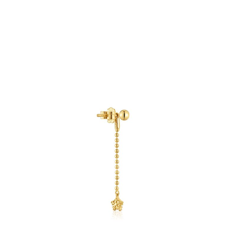 Pendiente largo con baño de oro de 18 kt  TOUS Grain-1