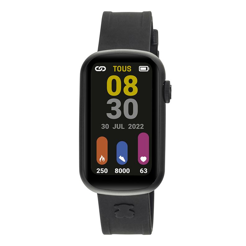 Reloj smartwatch con correa de nylon y de silicona negra-1