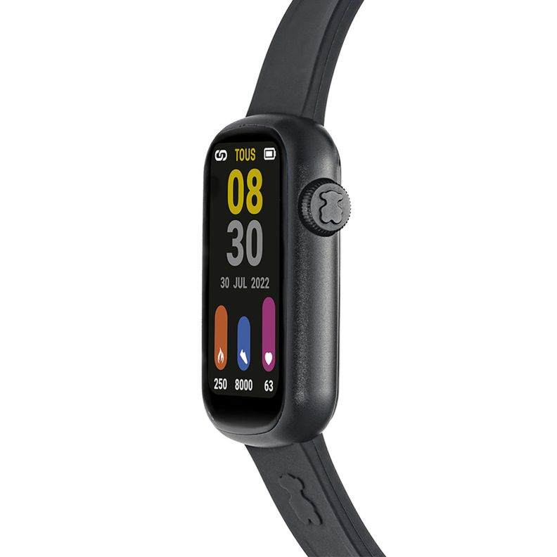 Reloj smartwatch con correa de nylon y de silicona negra-2