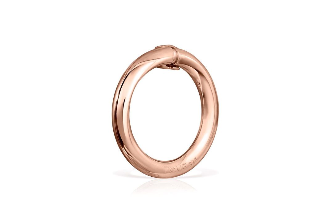 Colgante Anilla mediana Hold de Plata Vermeil rosa Tous-1