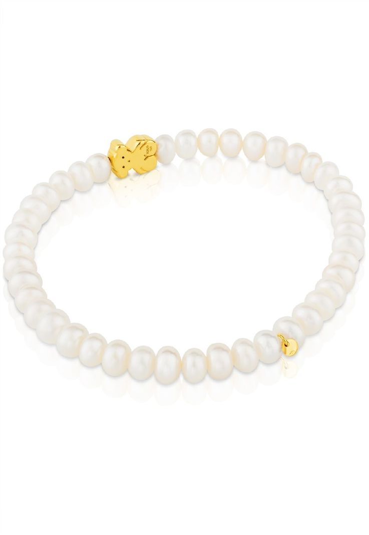 Pulsera Tous elástica en oro amarillo y perlas Sweet Dolls-2