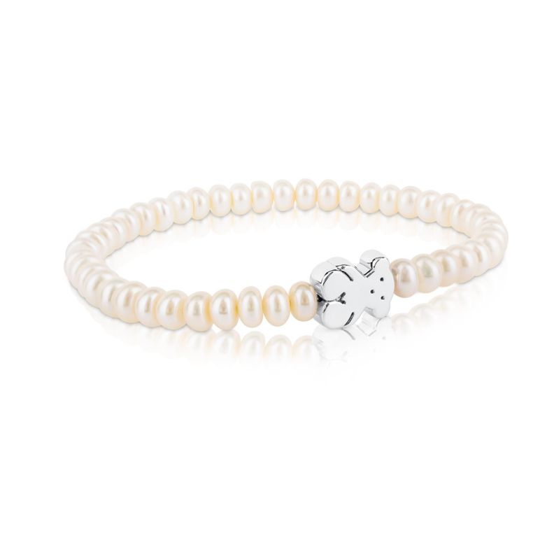 Pulsera Sweet Dolls Oso de Perlas y Plata Tous-0