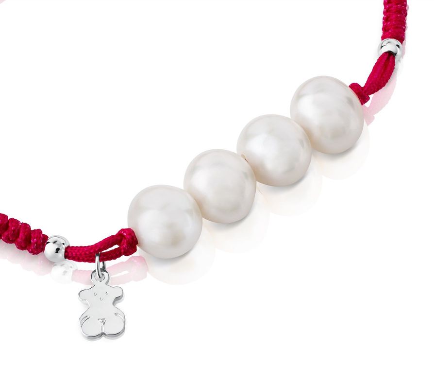 Pulsera Tous Pearls  de Plata Fucsia-2