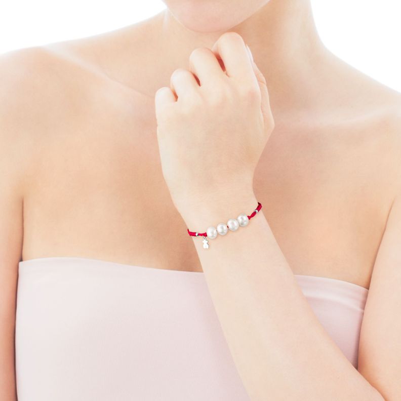 Pulsera Tous Pearls  de Plata Fucsia-3