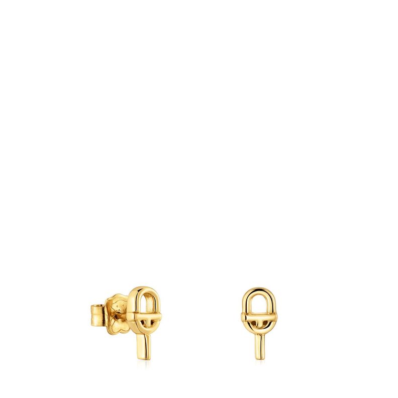 Pendientes pequeños con baño de oro sobre plata Manifesto-0