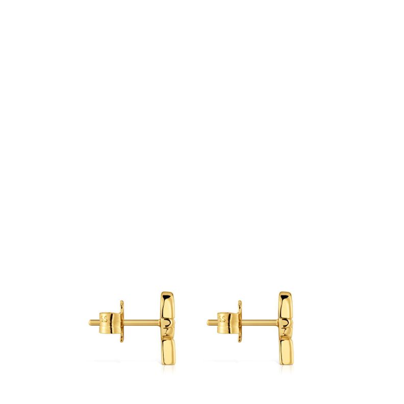 Pendientes pequeños con baño de oro sobre plata Manifesto-1