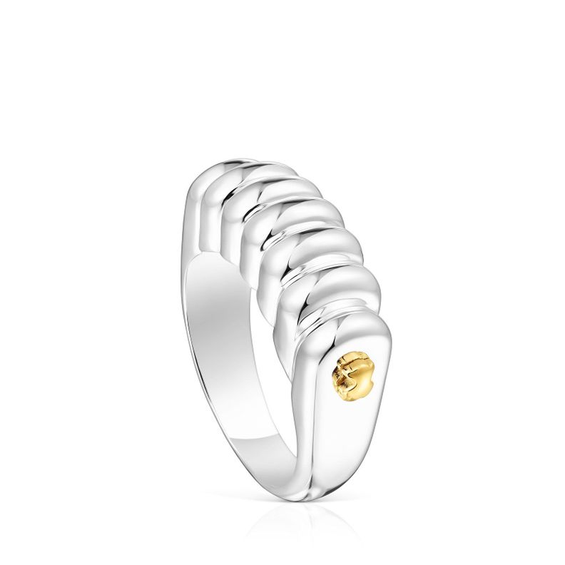 Anillo barra de plata y plata vermeil Virtual Garden Tous-0