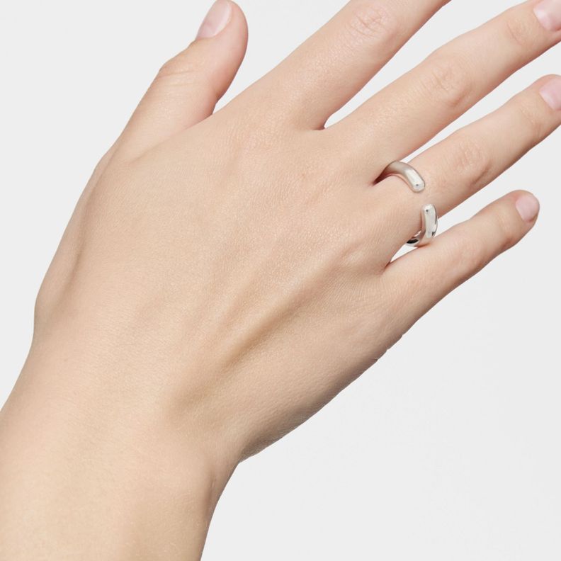Anillo abierto de plata Line-5