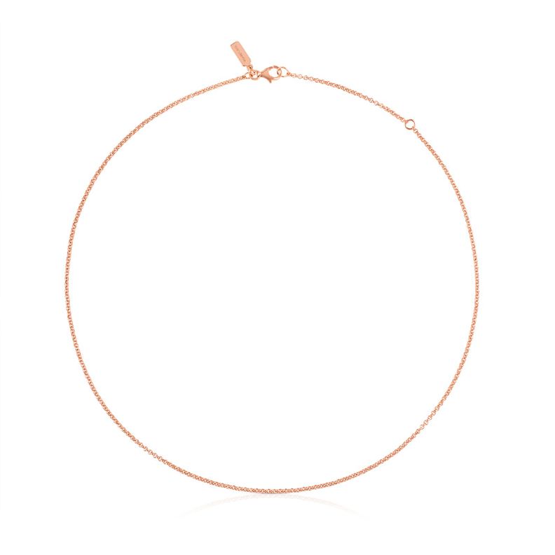 Gargantilla Hand de plata vermeil rosa 45cm Tous-0