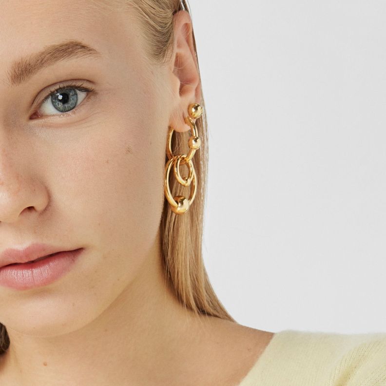 Aros de plata vermeil doble círculo Plump Tous-1