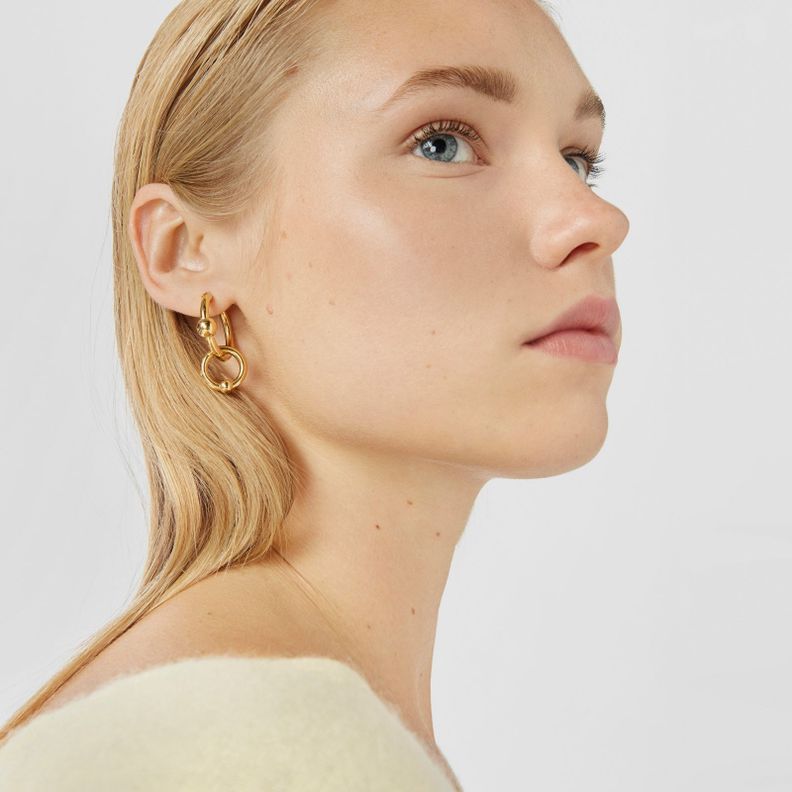 Aros de plata vermeil doble círculo Plump Tous-3