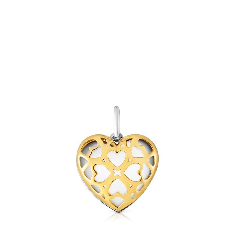 Colgante doble corazón bicolor Medallions-0