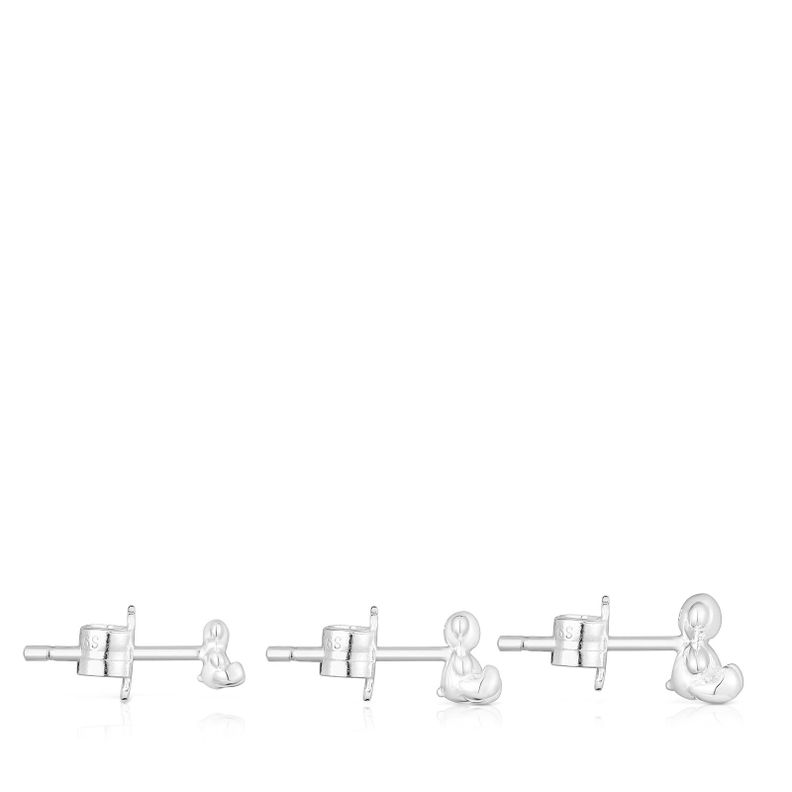 Pack de pendientes de plata oso Bold Bear-1