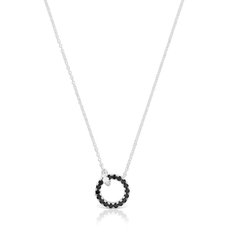 Collar de plata y espinela negra Straight