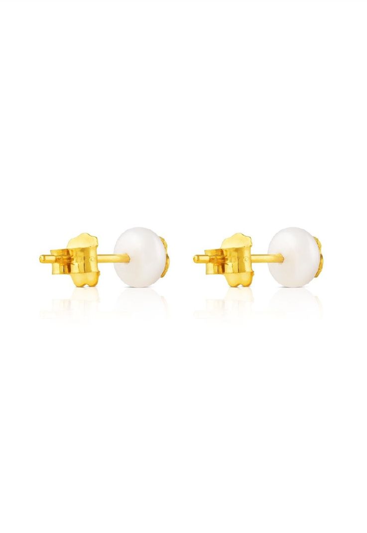 Pendientes Tous Bear en oro y perla-2