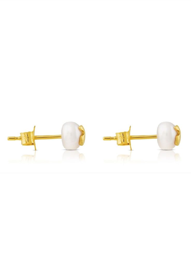 Pendientes Tous Bear en oro y perla-3