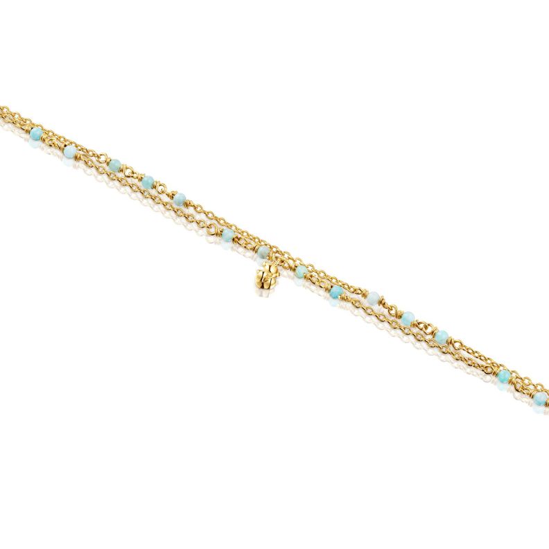 Pulsera de plata vermeil y amazonita Bold Bear-2