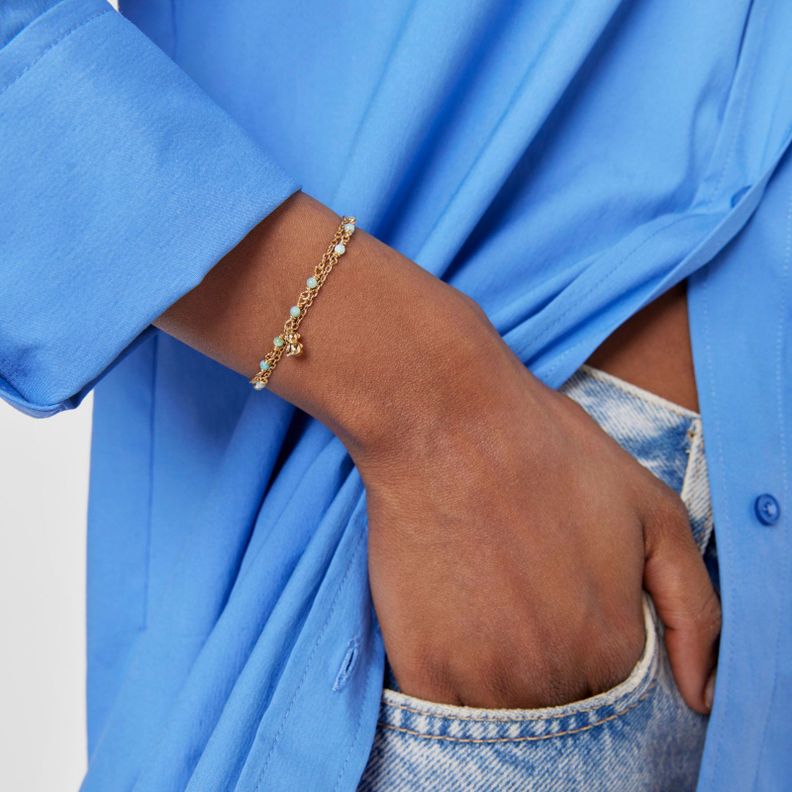 Pulsera de plata vermeil y amazonita Bold Bear-5