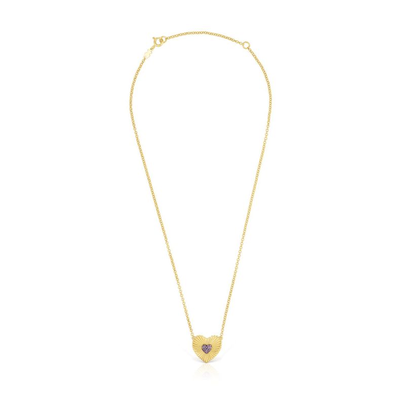 Collar de vermeil corazón con rodolitas Iris Motif Tous-1