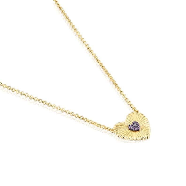 Collar de vermeil corazón con rodolitas Iris Motif Tous-2