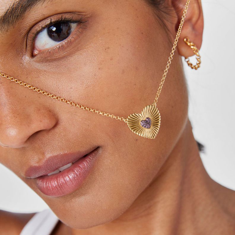 Collar de vermeil corazón con rodolitas Iris Motif Tous-4