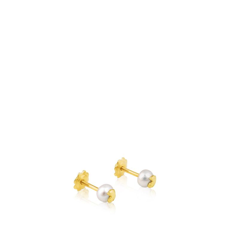 Aros con perla motivo oso de oro Baby Tous-2