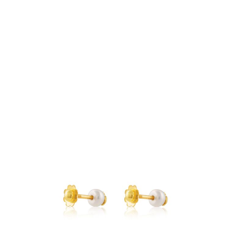 Aros con perla motivo oso de oro Baby Tous-3