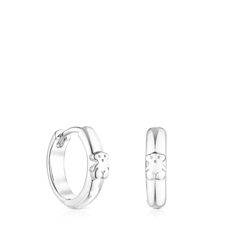 Aros oso de plata Basics-0