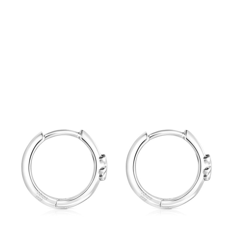 Aros oso de plata Basics-1