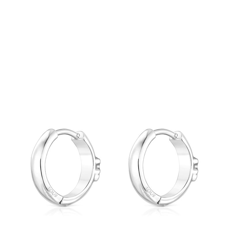 Aros oso de plata Basics-2